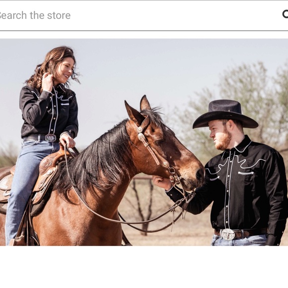 Western Express Country Western Pearl Snap Button Down Shirt Size L Black - Picture 1 of 8